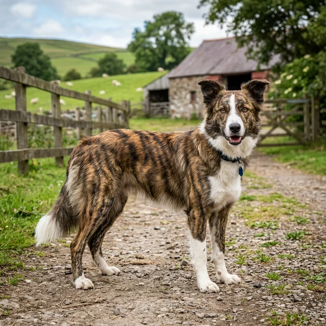 ブリンドル（縞模様）のボーダーコリー — K遺伝子座 kbr の珍しい表現型