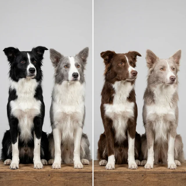 希釈の仕組み：ブラック→ブルー、チョコレート→ライラックのビフォーアフター